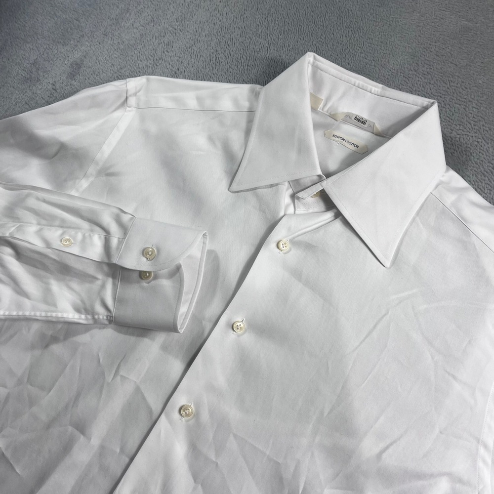 Suitsupply Mens White Egyptian Cotton Tailored Fit Dress Shirt Size 16 41